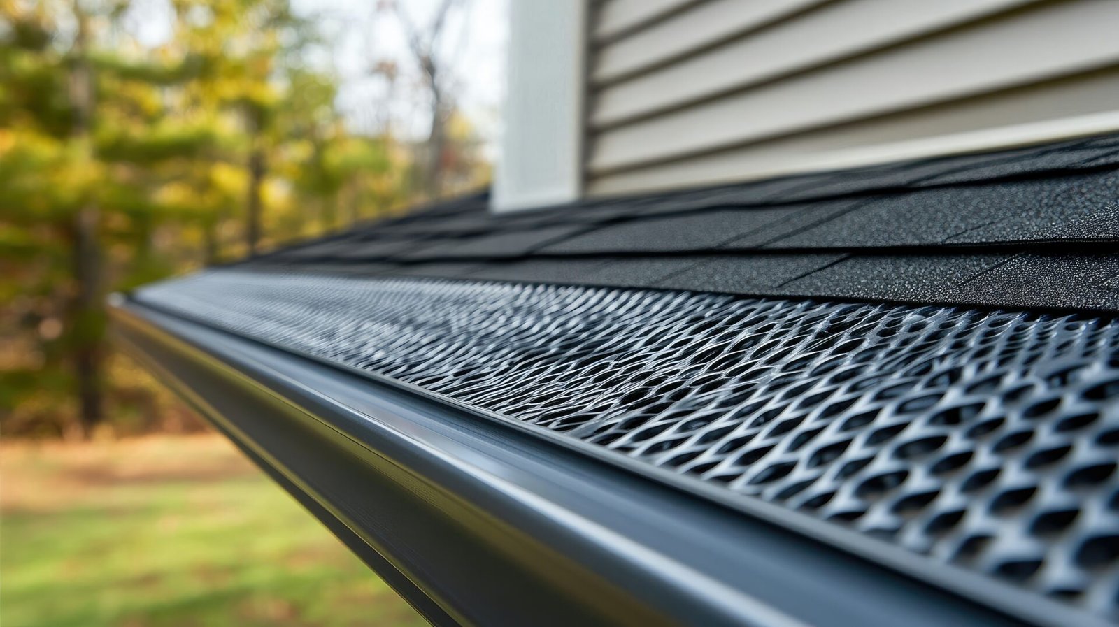 Roofing professional aligning gutter sections and checking downspout drainage along eaves